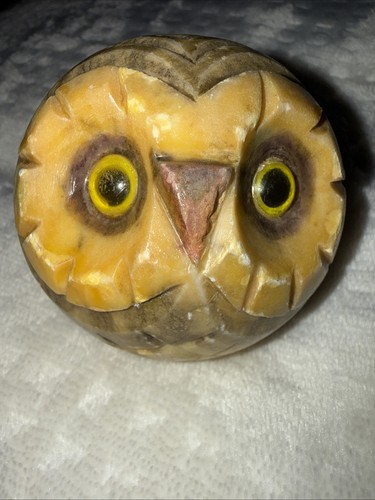Genuine alabaster owl - alabaster,